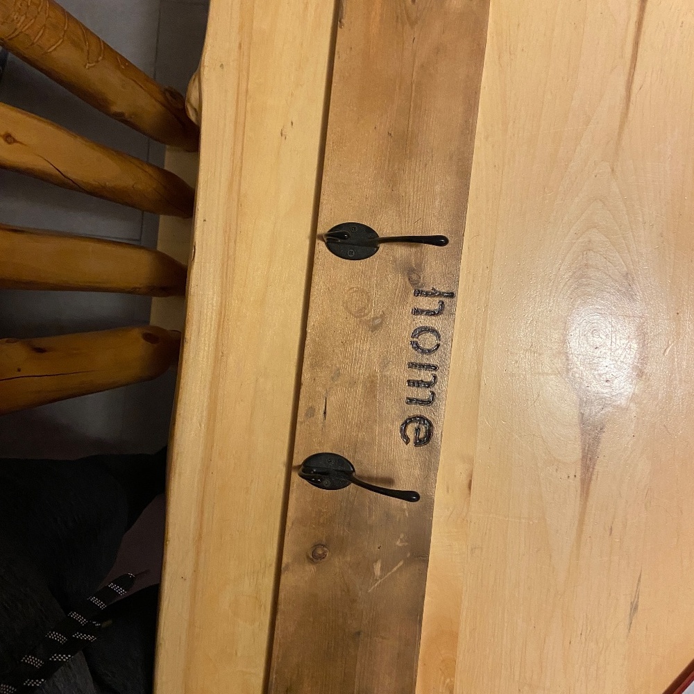 Rustic Wooden "Home" Wall Coat Hanger